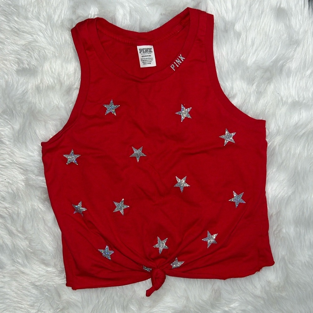 🌟 2/$20 🌟PINK cropped red muscle tank S